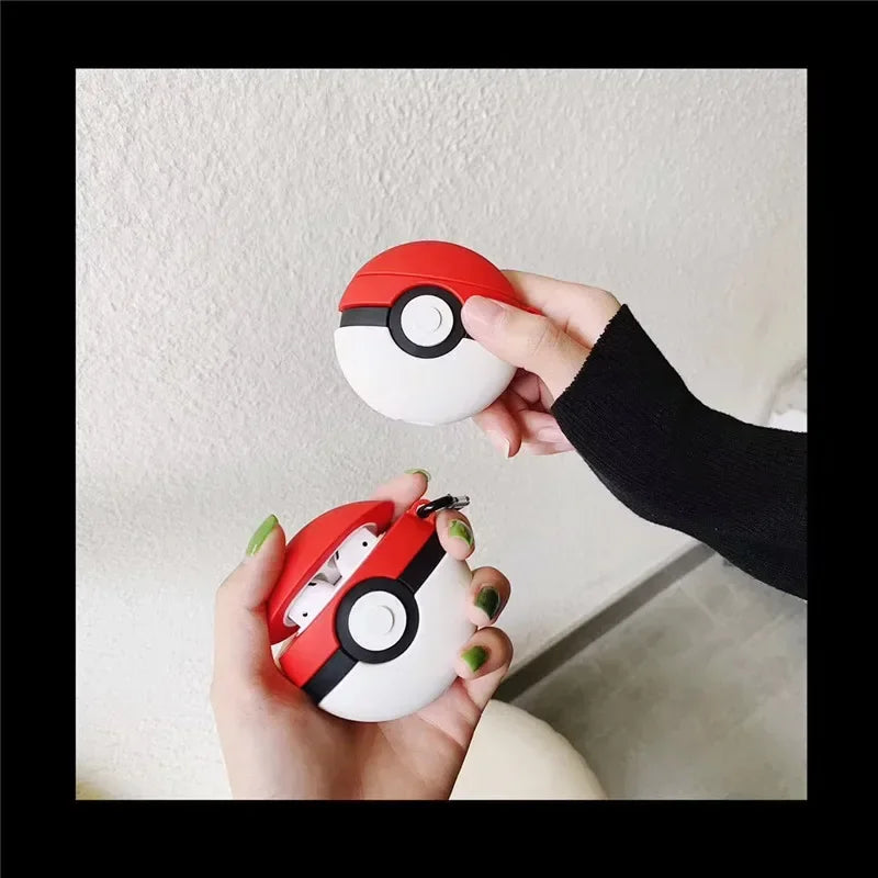 For Airpods 4 Case 2024,Pokemon Red Ball Shockproof Protective Earphone Silicone Cover for Airpod 4 Case/Airpods Pro 2 Case
